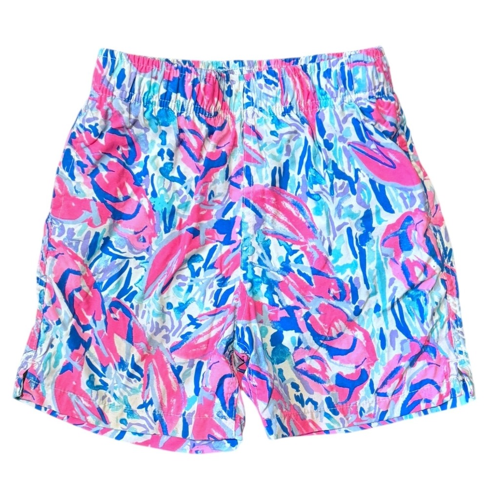 Lilly Pulitzer‎ Boys Size M 6-7 Junior Capri Swim Trunks Youth Pink Blue Shorts